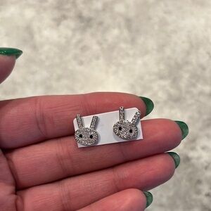 Pretty Bird Silver plated Bunny Stud Earrings